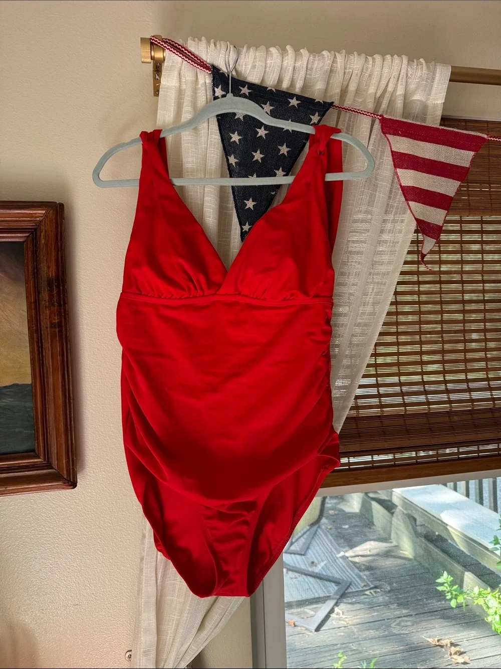 Red womens One-Piece Swimsuit - Timmy control, size large